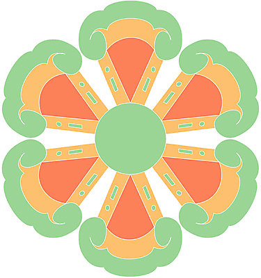 EPS 클립아트 한국문화 한국전통 문양 무늬 꽃무늬 패턴 일러스트 단청문양 사람없음 전통문양 단청 부채모양 국내일러스트 모양 동양문화 전통 꽃 한국 파일형식 벡터