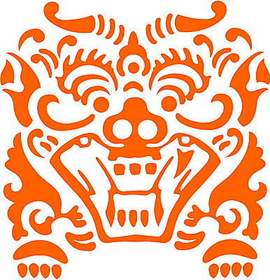 EPS 클립아트 한국문화 한국전통 문양 무늬 일러스트 사람없음 전통문양 주황색 도깨비 도깨비문양 국내일러스트 동양문화 전통 컬러 한국 파일형식 벡터