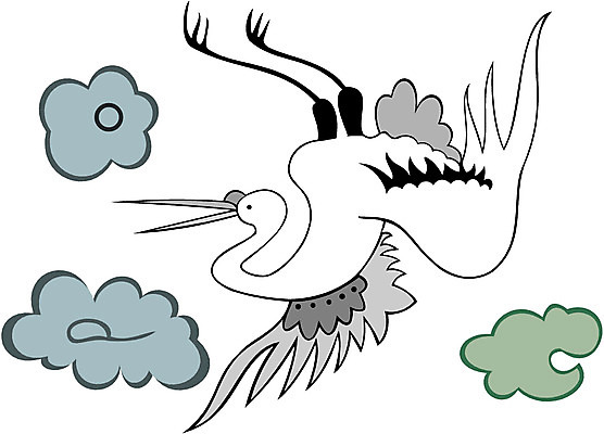 EPS 클립아트 동물 구름 한마리 문양 무늬 일러스트 조류 새해 한국 사람없음 학 동물문양 십장생 국내일러스트 자연요소 1 아시아 파일형식 벡터