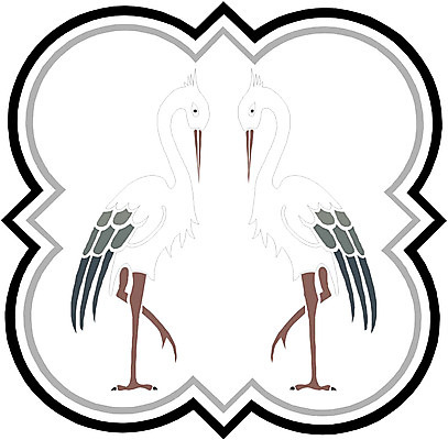 EPS 클립아트 동물 문양 두마리 무늬 일러스트 조류 새해 한국 사람없음 학 동물문양 십장생 국내일러스트 아시아 2 파일형식 벡터