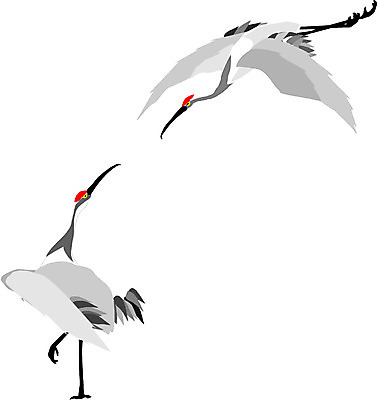 EPS 클립아트 동물 문양 두마리 무늬 일러스트 조류 새해 한국 사람없음 학 동물문양 십장생 국내일러스트 아시아 2 파일형식 벡터