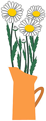 EPS 클립아트 식물 꽃 화초 잎 일러스트 가을꽃 사람없음 장미 꽃병 흰색 구절초 국내일러스트 컬러 파일형식 벡터 가을_계절