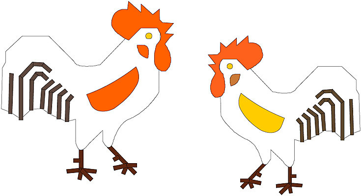 EPS 클립아트 동물 척추동물 두마리 일러스트 조류 사람없음 십이지신 운세 닭띠 닭 유 국내일러스트 2 파일형식 벡터