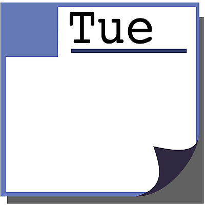 EPS 클립아트 문자 기호 일러스트 틀 사람없음 장식 사무용품 달력 메모지 화요일 국내일러스트 문구용품 요일 파일형식 벡터