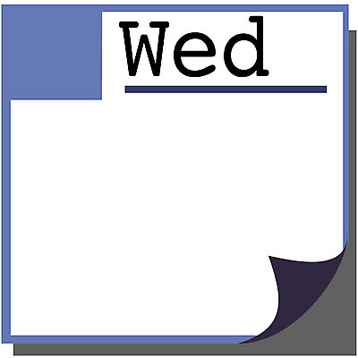 EPS 클립아트 문자 기호 일러스트 틀 사람없음 장식 사무용품 달력 메모지 수요일 국내일러스트 문구용품 요일 파일형식 벡터