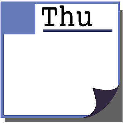 EPS 클립아트 문자 기호 일러스트 틀 사람없음 장식 사무용품 달력 메모지 목요일 국내일러스트 문구용품 요일 파일형식 벡터