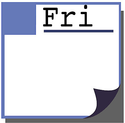 EPS 클립아트 문자 기호 일러스트 틀 사람없음 장식 사무용품 달력 메모지 금요일 국내일러스트 문구용품 요일 파일형식 벡터