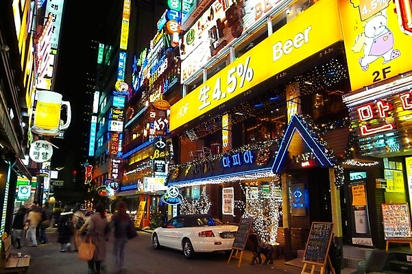 포토 JPG 야경 거리 간판 사람없음 야외 건물 빛 도시 밤거리 술집 도심 네온 맥주집 호프집 국내포토 건축물 야간 파일형식 풍경_경치