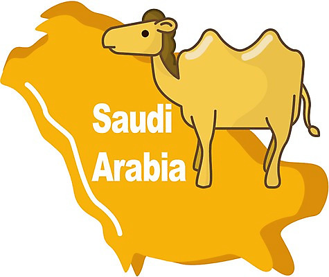 클립아트 해외 나라 아시아 지구 외국문화 지도 일러스트 중동 세계 사막 국기 낙타 사우디아라비아 지명 국내일러스트 문화 포유류