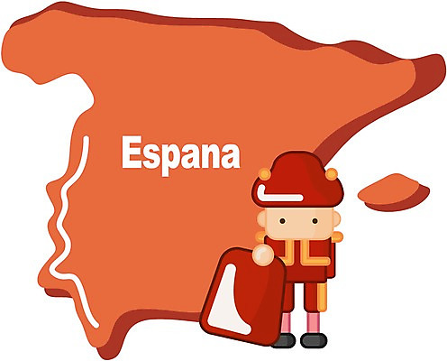 클립아트 해외 유럽 나라 지구 외국문화 지도 일러스트 세계 스페인 국기 투우사 지명 국내일러스트 직업 문화