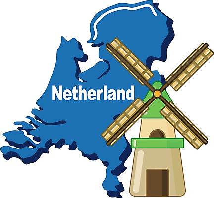 클립아트 해외 공공시설 유럽 나라 지구 외국문화 지도 일러스트 세계 풍차 국기 네덜란드 네덜란드문화 지명 국내일러스트 문화 시설 유럽문화