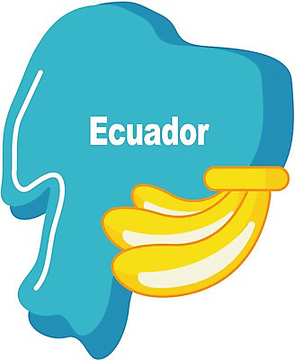 클립아트 해외 나라 지구 외국문화 지도 일러스트 바나나 아메리카 세계 남아메리카 국기 열대과일 에콰도르 지명 국내일러스트 문화 과일 대륙