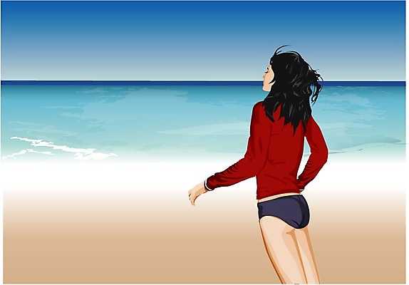 EPS 주간 웰빙 계절 여자 바다 여행 일러스트 휴가 한명 사람 20대 성인 해변 야외 여름 레포츠 여름휴가 바캉스 여자만 여자한명만 성인여자만 청년만 청년여자만 성인한명만 청년여자한명만 성인여자한명만 성인만 국내일러스트 자연요소 1 레저 청년 파일형식 벡터 여름_계절