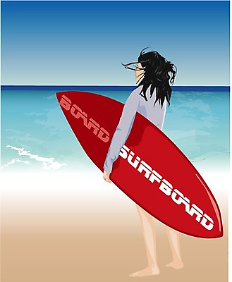 EPS 주간 웰빙 계절 여자 바다 여행 일러스트 휴가 한명 사람 20대 성인 해변 야외 여름 레포츠 여름휴가 바캉스 서핑보드 여자만 여자한명만 성인여자만 청년만 청년여자만 성인한명만 청년여자한명만 성인여자한명만 성인만 국내일러스트 자연요소 1 레저 청년 보드_스포츠 파일형식 벡터 여름_계절