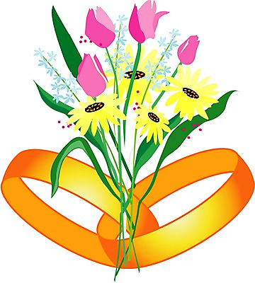 EPS 클립아트 식물 커플 잡화 꽃 분홍색 꽃다발 결혼 프로포즈 일러스트 장신구 선물 사람없음 노란색 반지 보석 결혼반지 커플반지 금반지 언약 국내일러스트 컬러 관계 이벤트 광석 파일형식 벡터