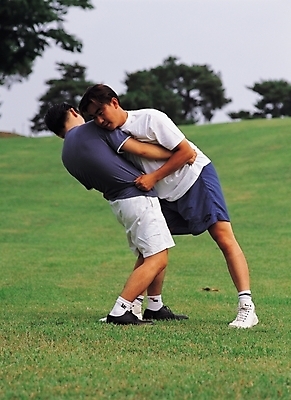 포토 JPG 주간 한국문화 한국전통 웰빙 남자 스포츠 가족 놀이 한국 사람 잔디 성인 야외 두명 운동 전통놀이 씨름 몸싸움 남자만 성인남자만 성인만 국내포토 자연요소 식물 동양문화 전통 아시아 관계 건강 싸움 파일형식