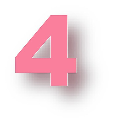 EPS 클립아트 문자 기호 분홍색 일러스트 사람없음 픽토그램 숫자 4 사 국내일러스트 컬러 파일형식 벡터