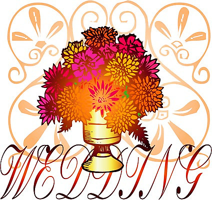 EPS 클립아트 식물 문자 알파벳 영어 꽃 부케 결혼 일러스트 사람없음 장식 컬러풀 꽃병 오브젝트 결혼소품 국내일러스트 컬러 꽃다발 이벤트 파일형식 벡터