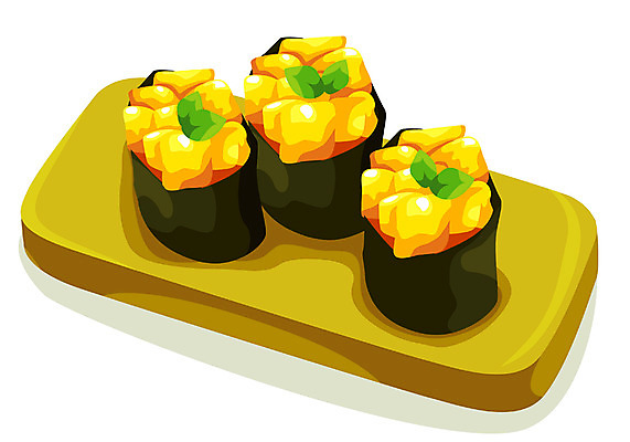 EPS 접시 일러스트 요리 사람없음 초밥 알초밥 군함말이초밥 성게알 일본음식 국내일러스트 식기 음식 알 파일형식 벡터