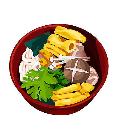 EPS 그릇 음식 외국문화 채소 일본문화 일러스트 요리 사람없음 하이앵글 일본 버섯 대접 면류 면 고명 어묵 우동 팽이버섯 다시마 덴푸라 일본음식 국내일러스트 동양문화 식기 아시아 문화 뷰포인트 해조류 파일형식 벡터