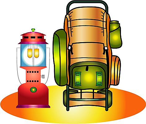 EPS 클립아트 잡화 여행 생활용품 가방 일러스트 배낭 휴가 조명 사람없음 놀이용품 여행가방 등산 램프 랜턴 오브젝트 등산가방 국내일러스트 트래킹 파일형식 벡터