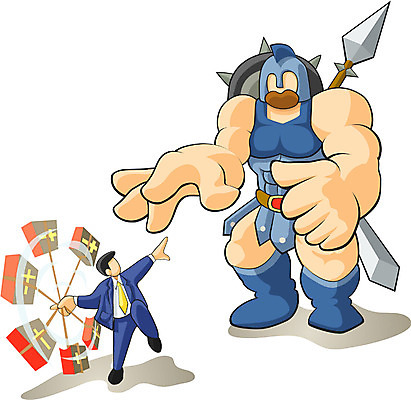 EPS 남자 기독교 종교 창 무기 십자가 일러스트 사람 성인 두명 성경 칼 싸움 방패 거인 갑옷 남자만 성인남자만 성인만 국내일러스트 종교용품 모션 보호장비 파일형식 벡터