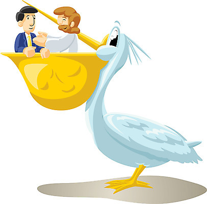 EPS 동물 남자 기독교 종교 일러스트 조류 사람 성인 두명 믿음 예수 펠리컨 남자만 성인남자만 성인만 국내일러스트 감정 신_종교 파일형식 벡터