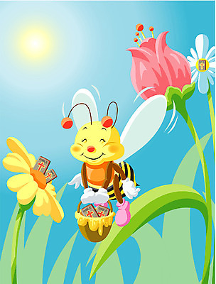 EPS 주간 꽃 기독교 종교 곤충 절지류 일러스트 사람없음 야외 태양 성경 꿀벌 벌 국내일러스트 자연요소 식물 동물 종교용품 벌_곤충 파일형식 벡터