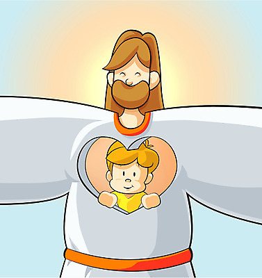 EPS 남자 기독교 종교 어린이 일러스트 창문 사랑 한명 사람 20대 성인 마음 예수 남자만 남자한명만 국내일러스트 1 감정 청년 신_종교 파일형식 벡터