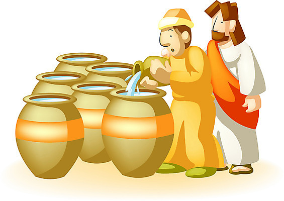 EPS 남자 기독교 종교 일러스트 사람 성인 두명 물 종 항아리 예수 기적 남자만 성인남자만 성인만 국내일러스트 자연요소 도자기 신_종교 파일형식 벡터