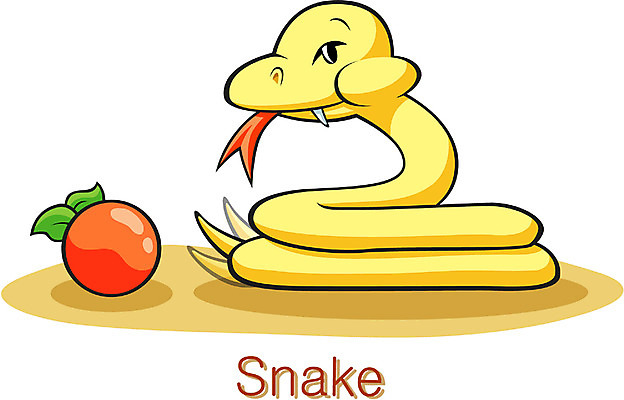 EPS 동물 척추동물 캐릭터 기독교 종교 일러스트 파충류 사람없음 뱀 선악과 일러캐릭터 파일형식 벡터