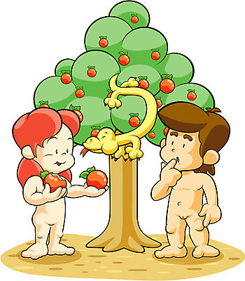 EPS 나무 동물 캐릭터 여자 열매 남자 기독교 종교 일러스트 파충류 사람 성인 두명 뱀 종교캐릭터 선악과 아담 이브 성인만 일러캐릭터 식물 파일형식 벡터