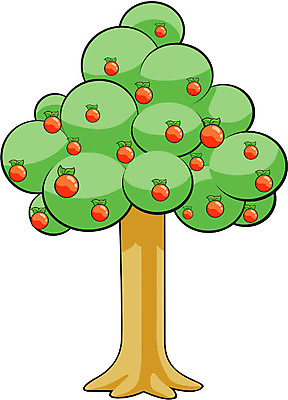 EPS 나무 식물 열매 기독교 종교 일러스트 사람없음 선악과 국내일러스트 파일형식 벡터