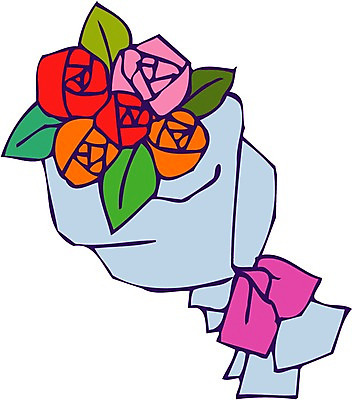 EPS 클립아트 식물 꽃 꽃다발 일러스트 사람없음 장미 국내일러스트 파일형식 벡터