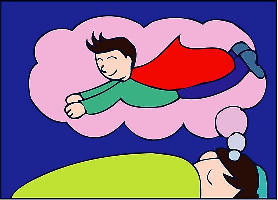 EPS 클립아트 남자 일러스트 사람 두명 꿈 수면 슈퍼맨 꿈나라 남자만 국내일러스트 수면_잠 물 잠 영웅 파일형식 벡터