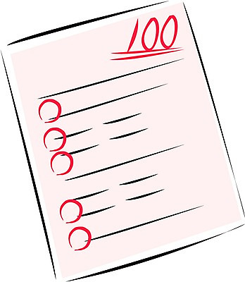 EPS 일러스트 사람없음 오브젝트 시험지 100점 백점 채점 국내일러스트 성적 점수 파일형식 벡터