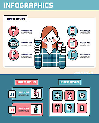 여자 일러스트 전구 한명 성인 스마트폰 인포그래픽 손전등 라면 콘센트 전기에너지 라디오 구조용품 방전 베터리 정전 국내일러스트 AI파일 1 음식 조명 사람 전자제품 핸드폰 스마트기기 에너지 면류 오브젝트 파일형식 벡터