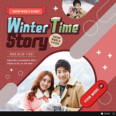 PSD 템플릿 커플 여자 남자 웹템플릿 겨울 눈사람 팝업 이벤트팝업 웹팝업 20대 성인 세명 카메라 한국인 이미지템플릿 계절 관계 사람 동양인 청년 전자제품 파일형식