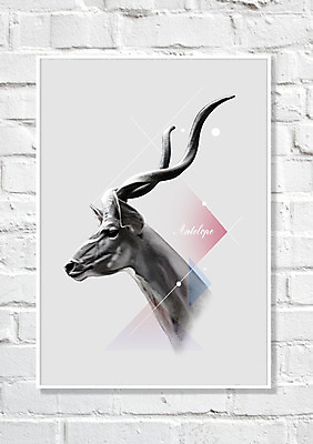 PSD 한마리 액자 일러스트 사슴 사각프레임 북유럽스타일 사람없음 인테리어 가젤 애니멀아트 국내일러스트 동물 1 디자인 포유류 프레임 사각형 그림 스타일 파일형식