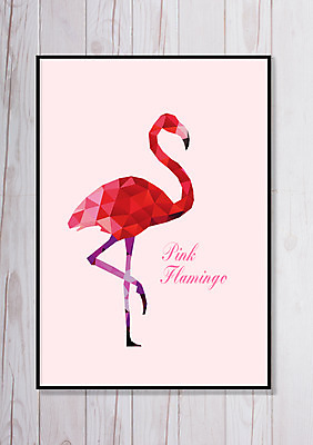 PSD 한마리 액자 일러스트 사각프레임 북유럽스타일 사람없음 인테리어 플라밍고 트로피컬아트 애니멀아트 국내일러스트 1 디자인 조류 프레임 사각형 그림 스타일 파일형식