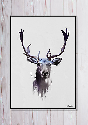 PSD 한마리 액자 일러스트 사슴 사각프레임 북유럽스타일 사람없음 인테리어 애니멀아트 국내일러스트 1 디자인 포유류 프레임 사각형 그림 스타일 파일형식