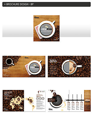 템플릿 ZIP 커피 팜플렛 사람없음 원두 커피잔 인디자인 INDD 이미지템플릿 음료 잔 파일형식