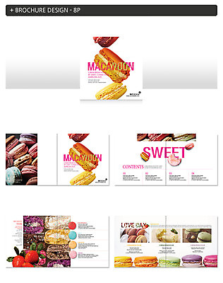 템플릿 ZIP 디저트 팜플렛 사람없음 마카롱 인디자인 INDD 이미지템플릿 음식 파일형식
