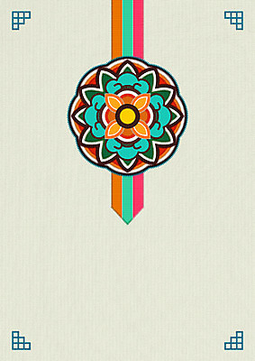 PSD 편집이미지 카드템플릿 근하신년 새해 연꽃 사람없음 전통문양 연하장 엽서 자수 이미지편집 카드프레임 템플릿 전통 문양 꽃 카드_감사 프레임 편지 파일형식