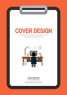 템플릿 여자 표지 한명 뒷모습 컴퓨터 비즈니스우먼 프레젠테이션 책상 문서템플릿 서식 레이아웃 문서 제안서 서류판 이미지템플릿 AI파일 1 뷰포인트 가구 비즈니스 사람 전자제품 사무용품 직장인 파일형식 벡터