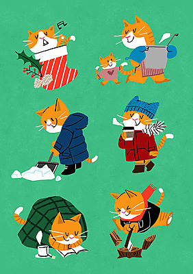 PSD 커피 동물캐릭터 겨울 여러마리 일러스트 털모자 사람없음 독서 목도리 고양이 수프 캐럴 눈치우기 양말장식 일러캐릭터 동물 캐릭터 모자_잡화 잡화 계절 음료 다수 크리스마스 포유류 장식 반려동물 치우기 파일형식