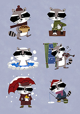 PSD 동물캐릭터 겨울 여러마리 일러스트 우산 털모자 사람없음 목도리 온천 눈 바이올린 도토리 너구리 붕어빵 얼음낚시 핸드드립 일러캐릭터 자연요소 동물 캐릭터 모자_잡화 잡화 계절 빵 다수 포유류 현악기 낚시 날씨 스파 견과류 겨울간식 커피용품 파일형식