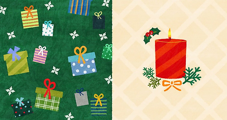 PSD 리본 겨울 패턴 일러스트 초 선물 사람없음 선물상자 패턴백그라운드 아기자기 겨울배경 국내일러스트 계절 백그라운드 컨셉 무늬 상자 파일형식