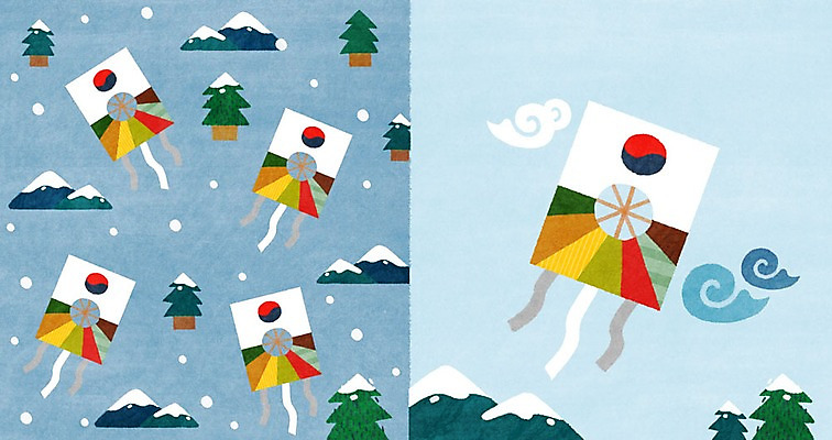 PSD 나무 구름 겨울 패턴 일러스트 산 사람없음 패턴백그라운드 눈 방패연 아기자기 겨울배경 국내일러스트 자연요소 식물 계절 백그라운드 컨셉 무늬 날씨 연 파일형식