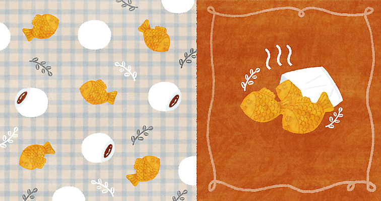 PSD 겨울 패턴 일러스트 나뭇잎 사람없음 패턴백그라운드 체크무늬 붕어빵 호빵 아기자기 겨울배경 국내일러스트 계절 빵 백그라운드 컨셉 잎 무늬 겨울간식 파일형식